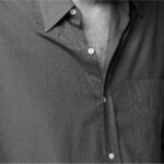 Chest hair shown through an open shirt.